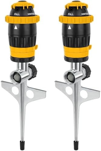 [2 Pack] RESTMO Gear Drive Sprinkler with Metal T-Spike Base,Yellow by Restmo