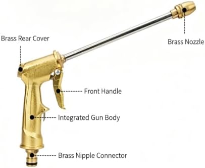 High Pressure Hose Nozzle Sprayer Head Garden Hose Nozzle Easy Water Control Pressure, for Lawn Washing - Image 2