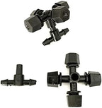 Xiaochen Sprinklers Watering Pipe Fittings 20 Pieces of 4-Way Gray Garden Sprayer Adjustable Drip Nozzle with 4/7mm Three-Way Atomizing Flow Dripper Hose Drip Irrigation IT216 - Image 2