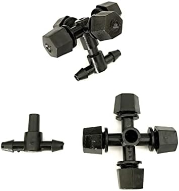 Xiaochen Sprinklers Watering Pipe Fittings 20 Pieces of 4-Way Gray Garden Sprayer Adjustable Drip Nozzle with 4/7mm Three-Way Atomizing Flow Dripper Hose Drip Irrigation IT216 - Image 2