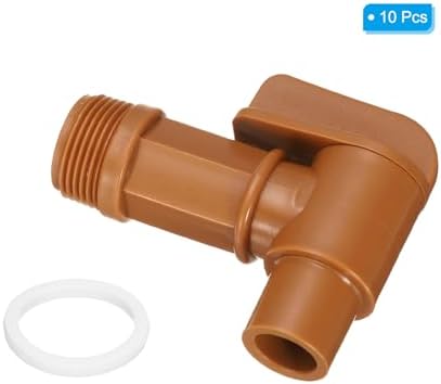 PATIKIL 2" Plastic Spigot Faucet, 10 Packs Barrel Faucet Durable Polyethylene Material Replacement Spigot for 15/30/50 Gallon Plastic & Steel Drum, Brown - Image 3