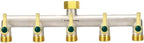 Heavy Duty Brass Garden Hose Splitter, 5-Way Faucet Splitter with 5 Extended Metal Handles, Outdoor Hose Splitter, GHT 3/4-Inch Heavy Duty Hex Female Inlet and 3/4-Inch Male Outlet, Nickel Plated by TSGOHNL