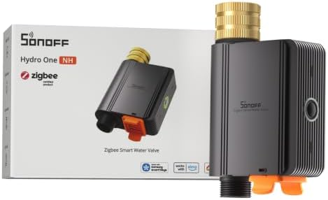 SONOFF SWV-ZFU Hydro ONE Zigbee Smart Sprinkler Timer, Brass Inlet, Weather-Adaptive Scheduling Irrigation Timer with Flow Meter for Garden, 4 AA Powered, Requires Zigbee Hub, Compatible with HA by SONOFF
