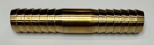 Three Pack - 1/2 Inch Brass Insert Coupling Connector, Brass Barbed Fitting for Waterlines, Plumbing and Irrigation Tubing, 1/2 Insert x 1/2 Insert Coupling - Image 7