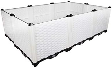 Hershii Gardening Raised Bed Kits DIY Rectangular Plant Growing Container Plastic Vegetables Herbs Flowers Large Deepened Planter Box for Balcony, Patio, Yard - White - 46.06 X 30.7' X 14.96 Inches - Image 2