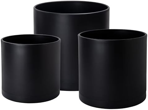D'vine Dev 3-Pack Plastic Pots & Saucers, 12/14/16 in, Black, 74-V-B-7 by DvineDevPlanterPotsandStand