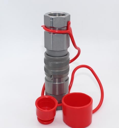 FFH 3/4'' SAE-12 Skid Steer Bobcat Flat Face Hydraulic Quick Connect Couplers Hydraulic Disconnect w/Dust Caps - Image 5