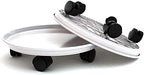 Plant Caddy with Wheels 15.5 Inch, 2 Pack Heavy Duty Plant Dolly Tray, Round Planter Caddies for Indoor & Outdoor Use, White by Coadura