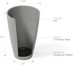 LA JOLIE MUSE Tall Outdoor Round Planter, 20 Inch Large Flower Pot, Grey - Image 5