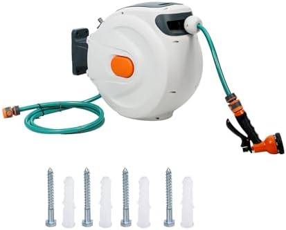 100ft 1/2in Retractable Garden Hose Reel Wall Mount, Automatic Hose Reel with Hidden Handle And Slow Return System, Auto-Rewind Any Length Lock 180 Degree Swivel Green - Image 7