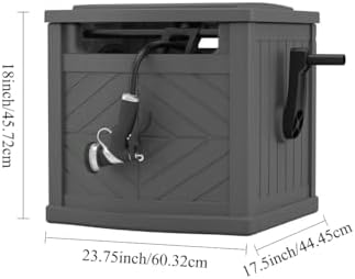 Garden Hose Reel Hideaway Storage Box，Resin Outdoor Container，Outdoor Garden Hose Reel Storage，Garden Hose Holder & Hose Reel for 150FT 5/8 Inch Water Line，No Assembly Required - Image 4