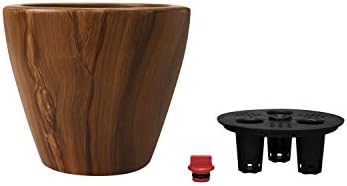 10 in Self-Watering Planters, 2-Pack, 10 Inch, Dark Brown Wood Look - Image 7