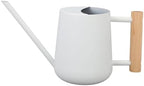 Small Watering Can for Indoor Plants Wood Handle Long Spout Water Can for Garden Flower (White) by QERLONG