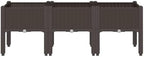 Elevated Garden Planter Box with Legs Rattan Look PP Brown - Image 3