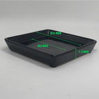 Square Ceramic Plant Saucer Tray 10 11 12 Inch Black,12.4" OD x10.8 ID x1.4 Deep, Sturdy Heavy Duty Glazed Planter Drip Flower pots with Catch Basin for Indoor Outdoor Plants(12" Black) - Image 2