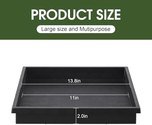 NATSUKY Square Plant Saucer 14 Inch 4 Pack Tray Plastic Pot for Outdoor - Image 3