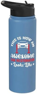 Awesome Car Restorator Oldtimer Cars Mechanic Stainless Steel Insulated Water Bottle by Unknown