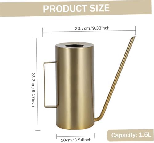 1.5L Stainless Steel Watering Can, Gold Long Spout Flower Jug for Table Bonsai - Image 2