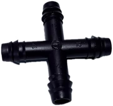 NETAFITM Drip Irrigation Barbed Fittings,3/8" 12MM Black Drip Tubing Coupler Elbow Tee Reducer (Cross - 12mm (3/8"), 25 Count) by PRO.FASHION