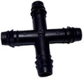 NETAFITM Drip Irrigation Barbed Fittings,3/8" 12MM Black Drip Tubing Coupler Elbow Tee Reducer (Cross - 12mm (3/8"), 25 Count) by PRO.FASHION