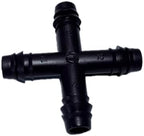 NETAFITM Drip Irrigation Barbed Fittings,3/8" 12MM Black Drip Tubing Coupler Elbow Tee Reducer (Cross - 12mm (3/8"), 25 Count) by PRO.FASHION