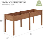 DUMOS 72x23x30 Inch Raised Garden Bed, Elevated Wood Planter Box with Legs - Image 5