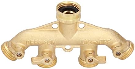 4 Way Brass Garden Hose Splitter, G3/4 Heavy Duty 4 Outlet Faucet Adapter with Individual Ball Valves, Irrigation Manifold Connector for Yard Watering - Image 7