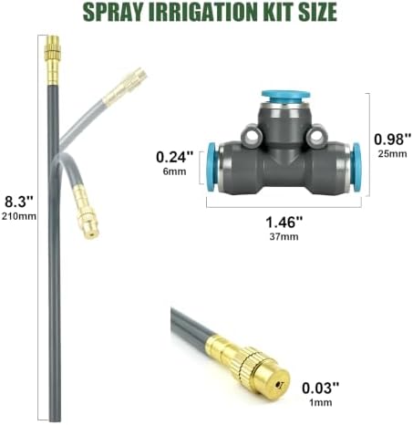 Drip Irrigation System, 200FT 1/4“ Universal Tubing, 360° Adjustable Copper Nozzle, Quick Connect Leak-Proof Watering System, DIY Garden Irrigation Kit for Outdoor Plants Greenhouse Roof Cooling - Image 6