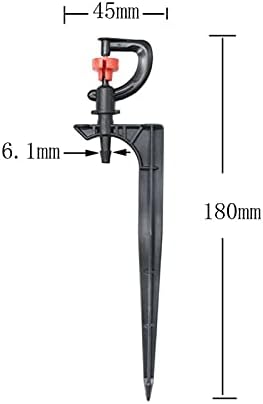 Shower Head 100PCS G-Type Rotating Sprinkler with Support Spike 360 Degrees Red Wheel Micro Rotor Sprinklers Garden Watering Watering Supplies (Color : Black) - Image 2