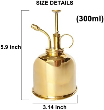 Silver Plating Brass Plant Mister Spray Bottle, 300ml, 5.9 Inch, Vintage Style, for Indoor Plants - Image 2