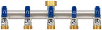 5-Way Garden Hose Splitter, Heavy-Duty Brass, 3/4" GHT, Blue by Yayamz