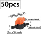 15-100pcs 1/4 Inch 4mm Barb Tap Hose Connector Valve 4/7mm Mini Garden Drip Irrigation System Pvc Fittings(K x 6mm - 50pcs) - Image 2