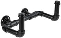 MyGift Wall Mounted Garden Water Hose Hanger, Industrial Matte Black Metal Hanging Waterhose Reel Holder Storage Rack with Decorative Dual Pipe Fittings by MyGiftHome