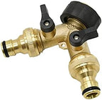 Garden Hose Connection Accessories Brass Female 3/4" 2 Way Tap Water Splitter 5/8" Garden Tap Y Quick Connector Irrigation Valve Hose Pipe Adapter 1pcs - Image 7