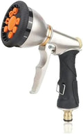 Garden Hose Nozzle with 9 Sprayer Patterns, Heavy Duty Metal High Pressure Hand Water Hose Nozzle Watering Plants and Lawn by Unknown