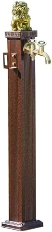 Free Standing Water Column for Home Garden, Outdoor Column Faucet, Garden Hose Holder with Full Copper Faucet, Square Garden Water Column, Stainless Steel(Red,113cm/44.5in) by Unknown