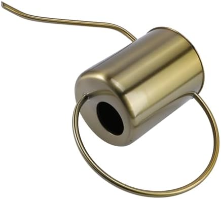 Stainless Steel Watering Can with Long Spout Rust-Resistant Simple Watering Kettle for Indoor and Outdoor Plants in Classic Golden Color for Garden and Home Use by KONTONTY