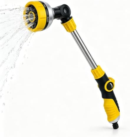 Garden Hose Wand 8 Spray Patterns 47cm Telescopic Aluminum Alloy by Unknown