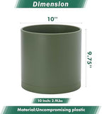D'vine Dev Plastic Planter Pot with Saucer, 10 in, Olive, 74-X-I-2 - Image 3