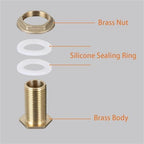 8PCS Brass Tank Fittings Silicone Gasket Copper Tubing Fish Tanks Connectors Garden Irrigation Hose Adapter(6) - Image 3