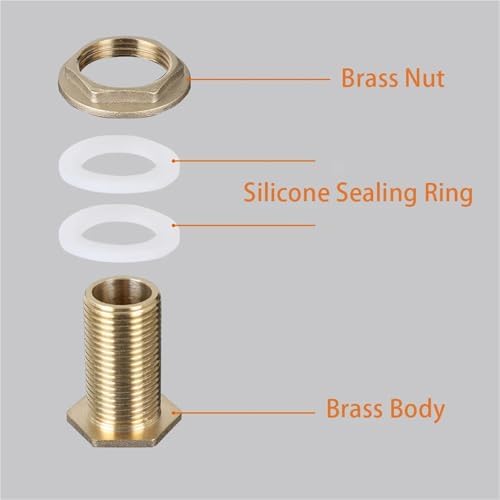 8PCS Brass Tank Fittings Silicone Gasket Copper Tubing Fish Tanks Connectors Garden Irrigation Hose Adapter(7) - Image 3
