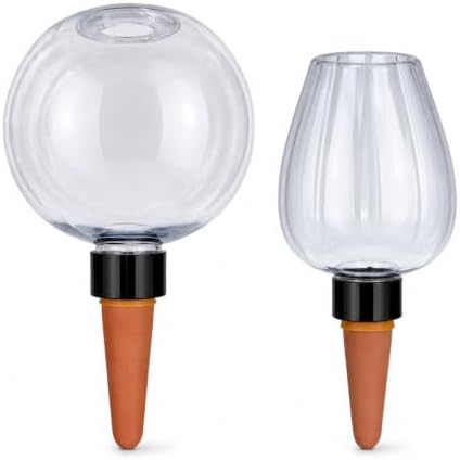 2PK Self Watering Globes 500ml 350ml Plant Waterer Terracotta-Spikes-Pots by Unknown