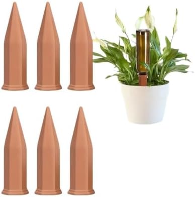 6Pcs Terracotta Self Watering Spikes, Automatic Watering Stakes by Unknown