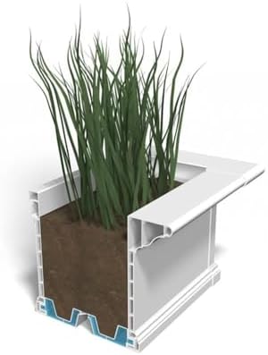 Pemberly Row 6ft Weatherproof Vinyl Window Box, White Finish, Double Wall Design, Built-in Water Reservoir, Customizable Planter for Outdoor Spaces - Image 6