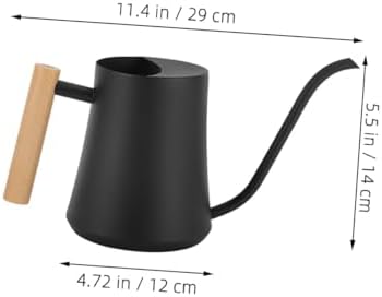 Watering Can Long Spout Vintage Stainless Steel with Wooden Handle - Image 2