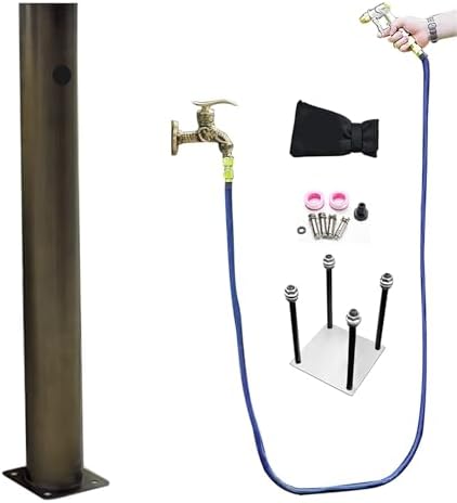 Freestanding Garden Water Column with Faucet, Stainless Steel Outdoor Faucet Garden Hose Holder Anti-Freeze Cracking Vertical Water Column(Bronze) by Unknown