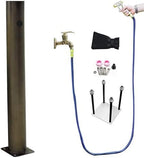 Freestanding Garden Water Column with Faucet, Stainless Steel Outdoor Faucet Garden Hose Holder Anti-Freeze Cracking Vertical Water Column(Bronze) - Image 6