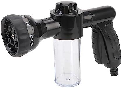 Portable Water Gun Hose Nozzle Car Washer Garden Watering Jet Spray High Pressure Sprinkler Foam Lance Automobiles Cleaning Tool(Black) by Unknown