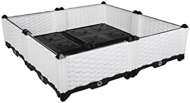 Hershii DIY Square Garden Raised Bed Plant Growing Container Kits Plastic Vegetables Herbs Flowers Large Planter Box for Balcony, Patio, Backyard, Meadow - White - 30.7 X 30.7 X 8.66 Inches - Image 2