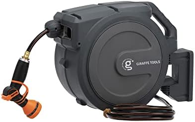Giraffe Tools Retractable Garden Hose Reel 1/2"78FT Wall Mount Auto Rewind by GiraffeTools